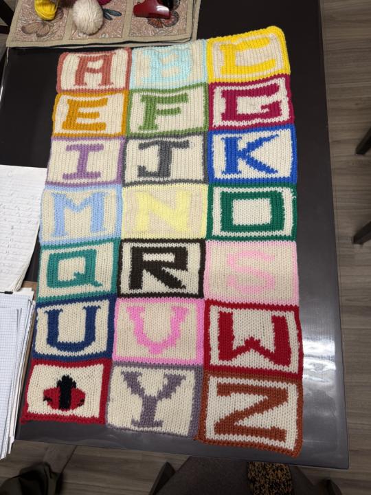 Baby alphabet blanket 