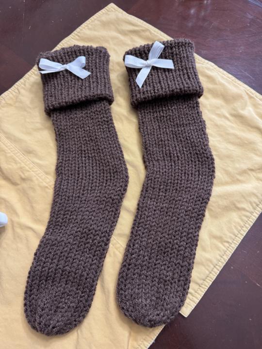 Cuffed slippers socks & coffee cup cozy 