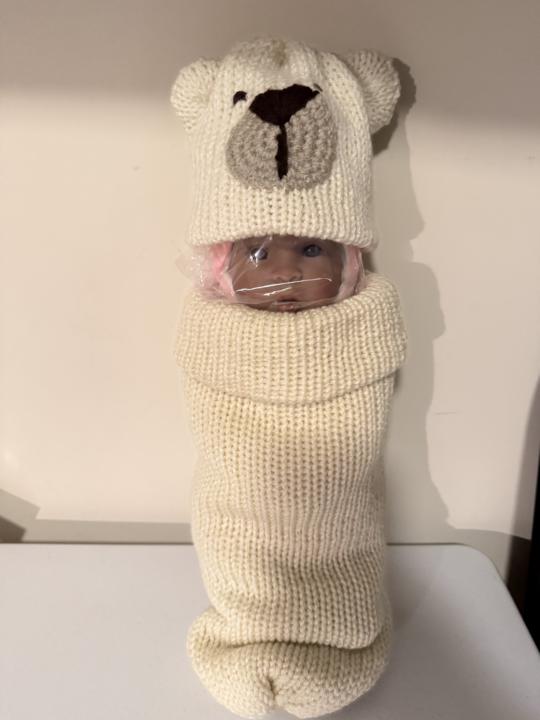 Newborn Bear Beanie and Cocoon/Snuggle Sack