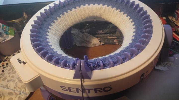 Working on my sentro knitting machine 