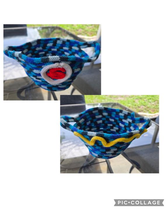 Sewn on I cord basket