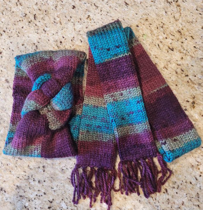Skinny scarf and braided headwrap