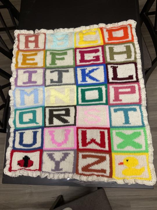 Alphabet baby blanket 