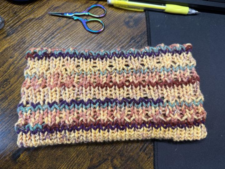 Wrap stitch ear warmer 