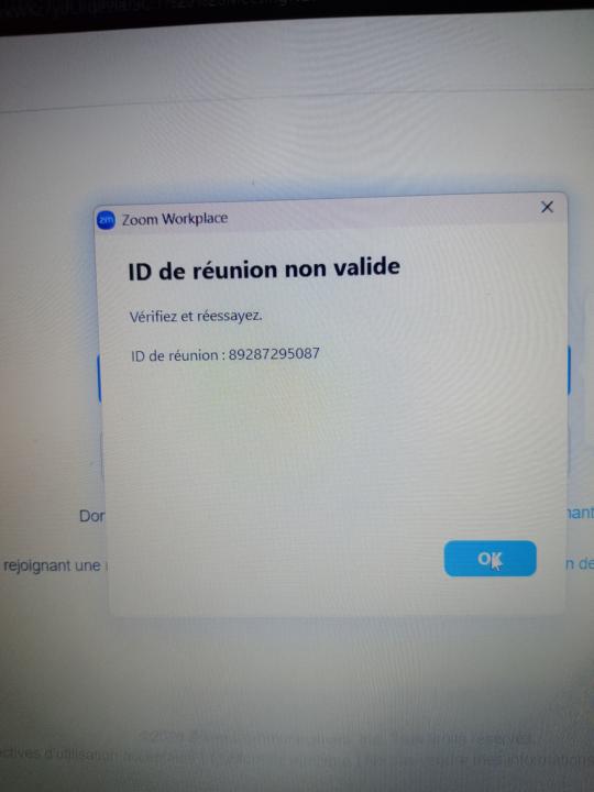 Impossible de se connecter à l'atelier 