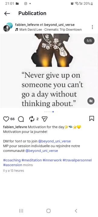 Post sur instagram