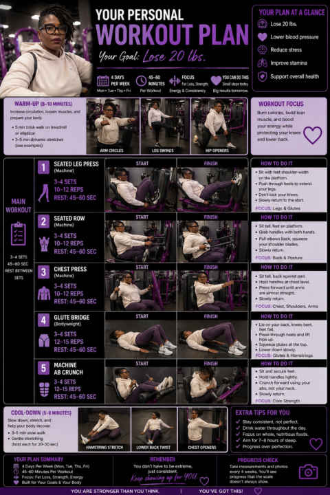 April 28, 2026 | Day 8 of 30 Prompt of the Day - This prompt is built to give you two graphics - exercise and meal plan. 