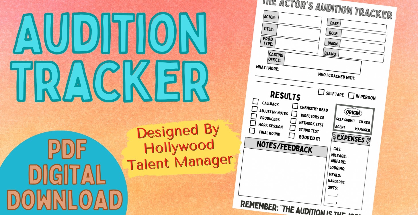 Audition Tracker PDF Digital Download