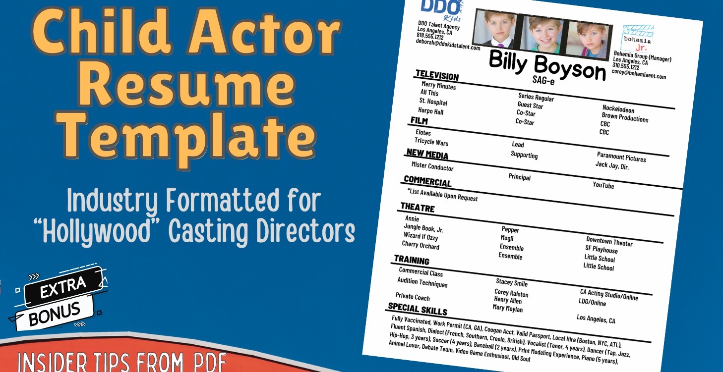 Child Actor Resume Template