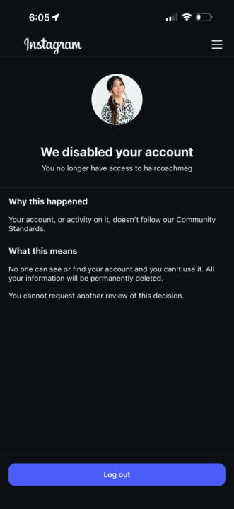 My Instagram got disabled