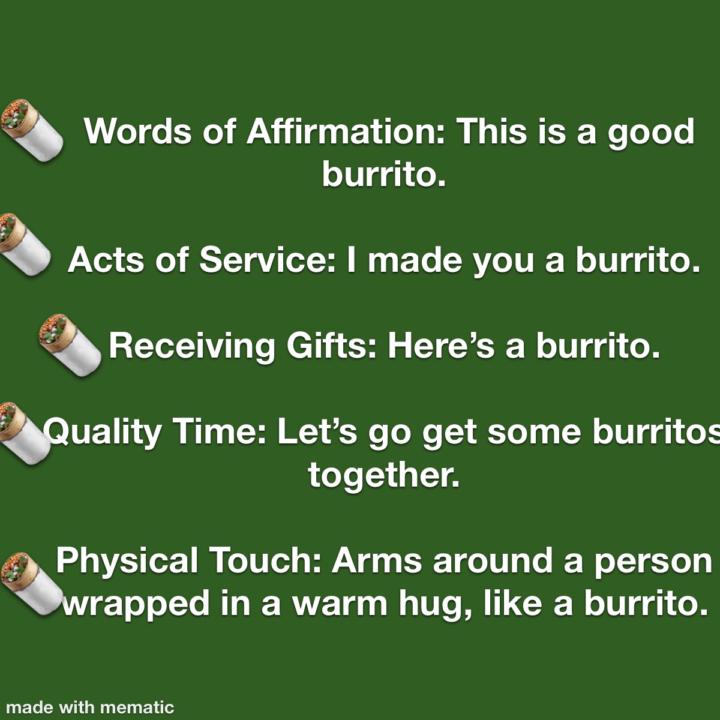 Love languages and burritos