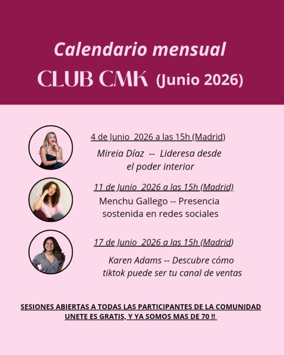Calendario del mes de junio