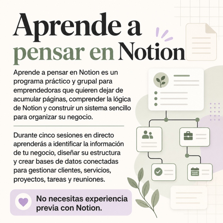 CURSO 🚀 De 0 a 100 en Notion: organiza tu negocio con criterio 