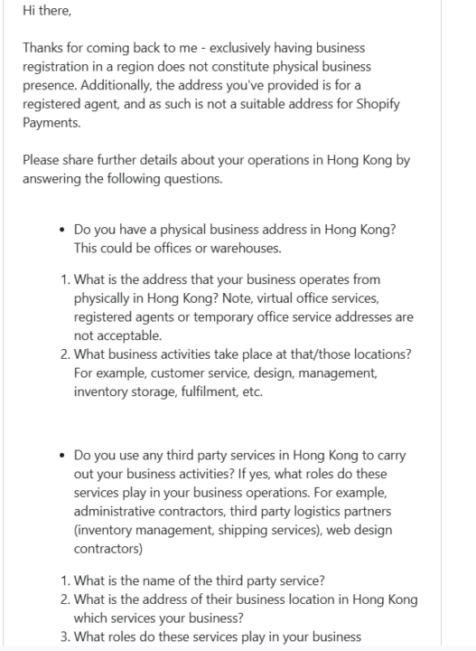 HK Company -> Shopify Payments