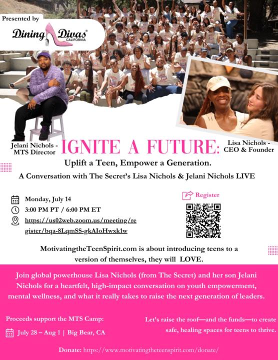 So grateful to stand alongside Lisa Nichols and support her Teen Summer Camp