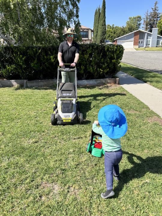Afternoon yard work/chasing a toddler
