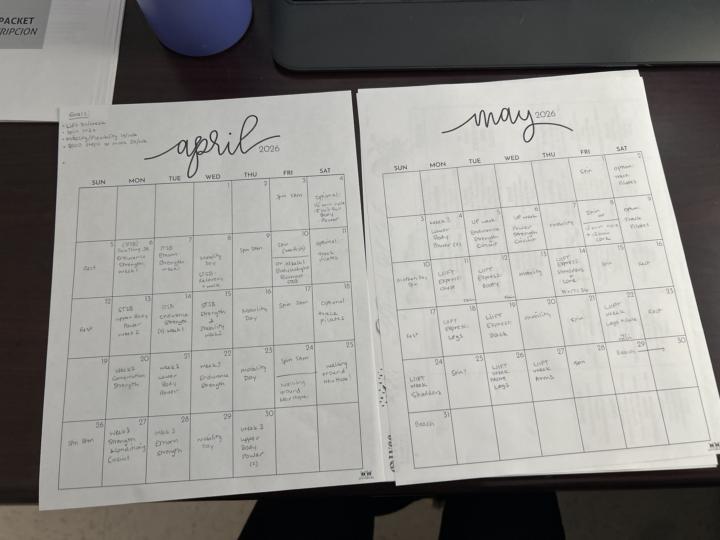 Fitness Plan - April + May