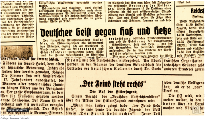 Auch die Nazis kämpften gegen Hass und Hetze von rechts