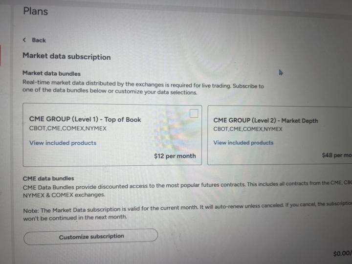 Market Data Subscription 