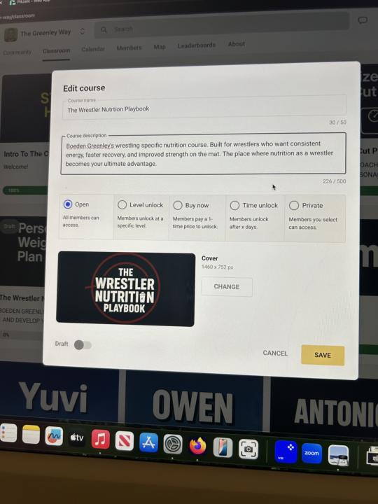 The Wrestler Nutrtition Playbook
