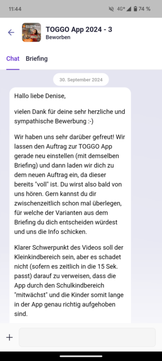 ERSTER speekly Job 