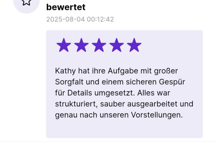 Erste Bewertung in speekly 