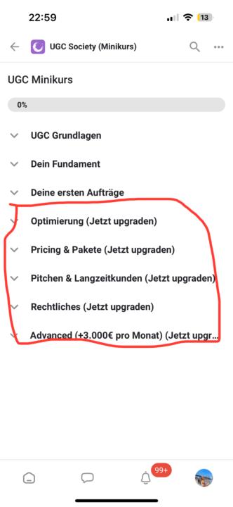 Module „jetzt upgraden“
