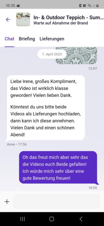 Erster Auftrag erfolgreich erledigt!!!! Juhu