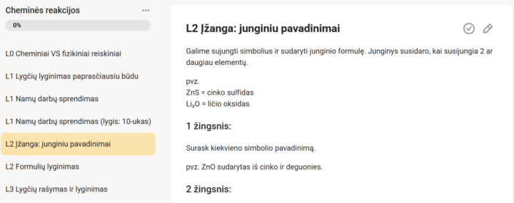 Junginių pavadinimai ir formulių lyginimas