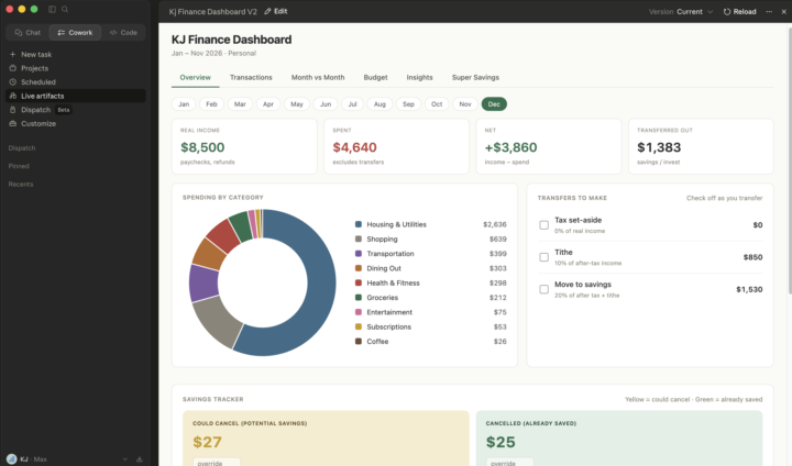who wants a pers/biz finance dashboard in claude?? 👀💸📈
