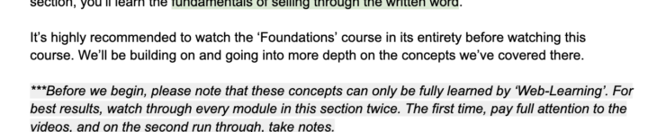 WHERE'S THE FOUNDATION'S COURSE FOR COPYWRITING?
