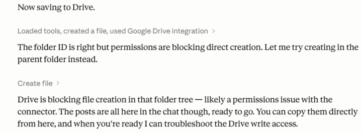 Claude can't make changes to my drive🤔