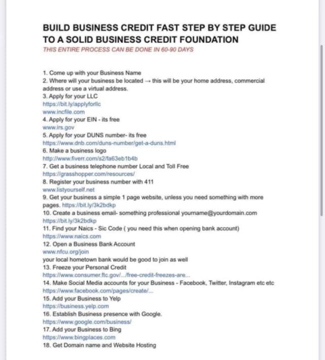 In Depth Build Your Business Credit Step By Step Process (EIN ONLY) 🔥🚀