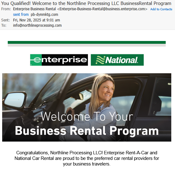 Anybody need a car rental? 