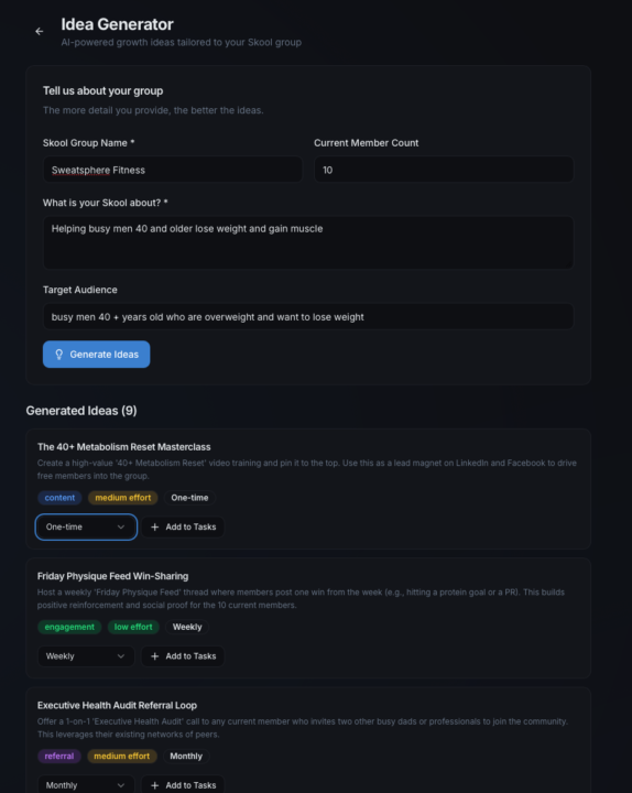 New Growth Tool - Idea Generator