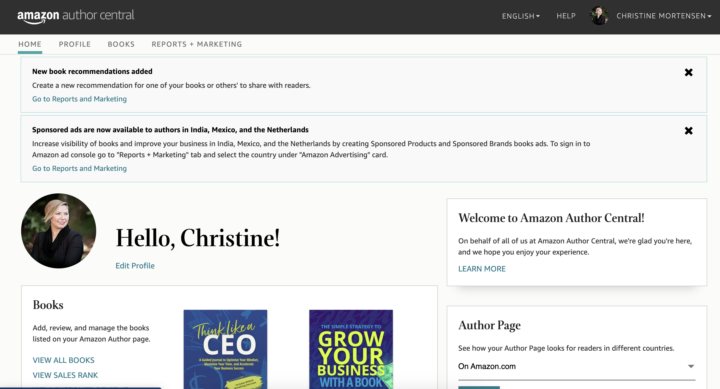 Create your Author Page