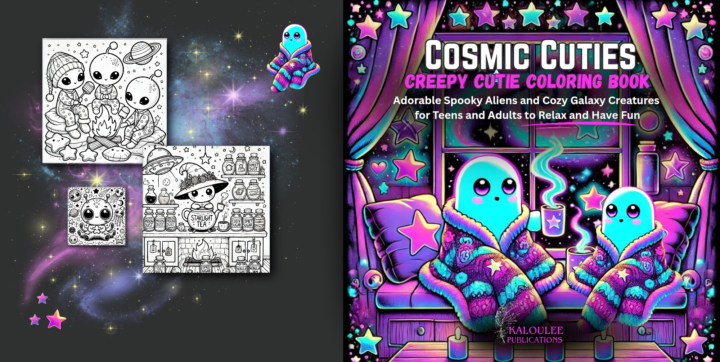 My Creepy Cutie colouring book so far...