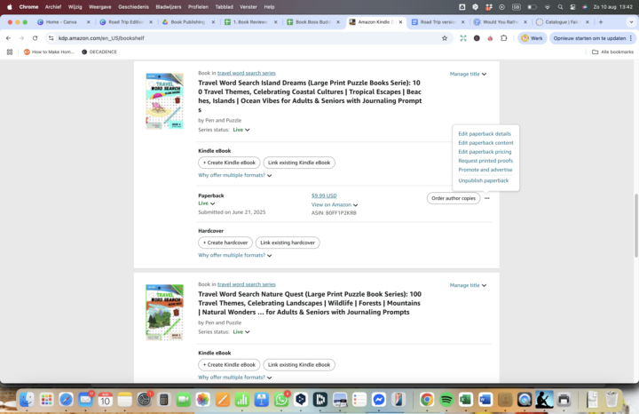 How to change your book once live