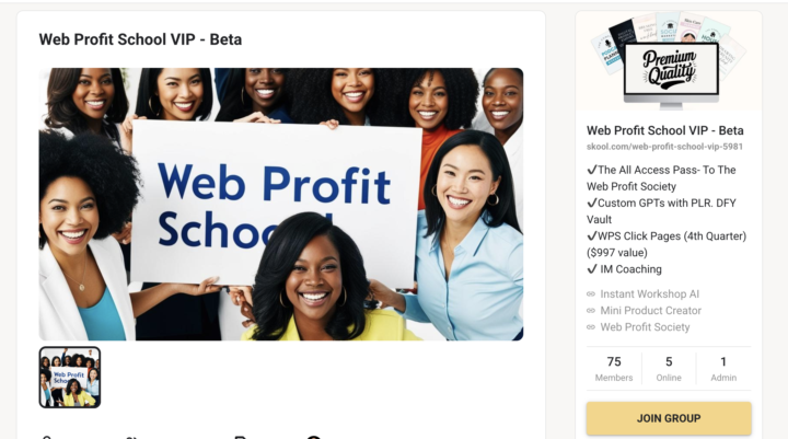 Skool About Page Review — Web Profit School VIP - Beta