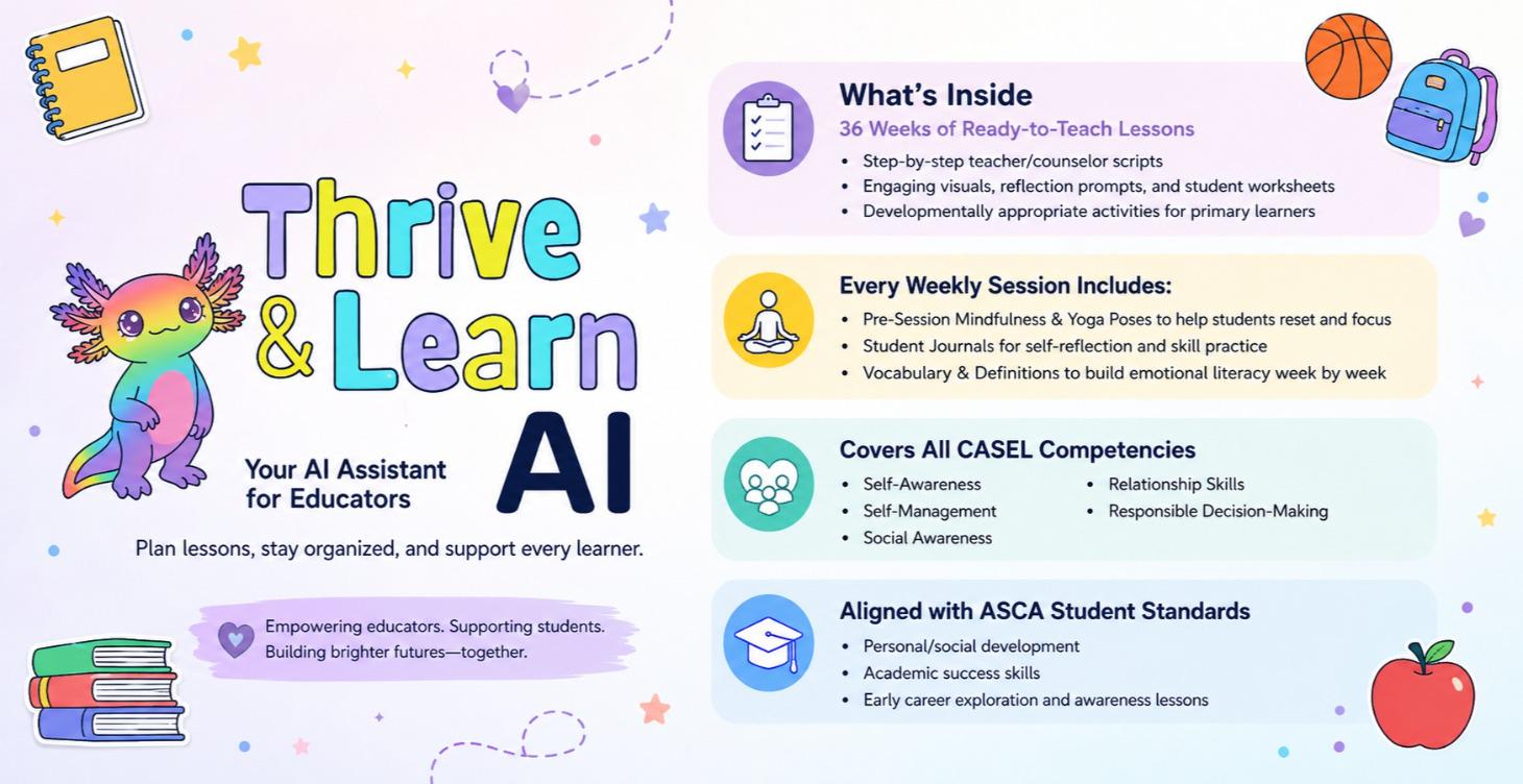K–5 SEL Curriculum - 36 weeks of CASEL Lessons