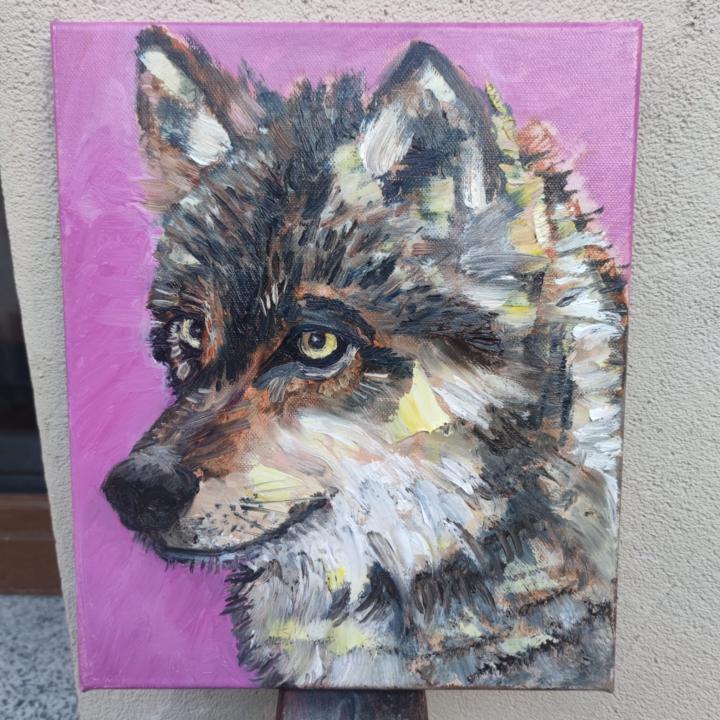 A 2 hr wolf and 15 minute poppy scene in oils as my acrylics haven't arrived. I loved painting so much I couldn't sleep afterwards!