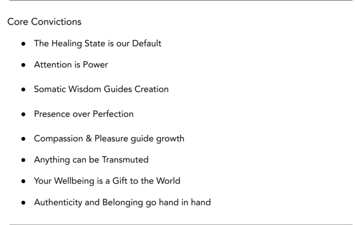 Core Convictions