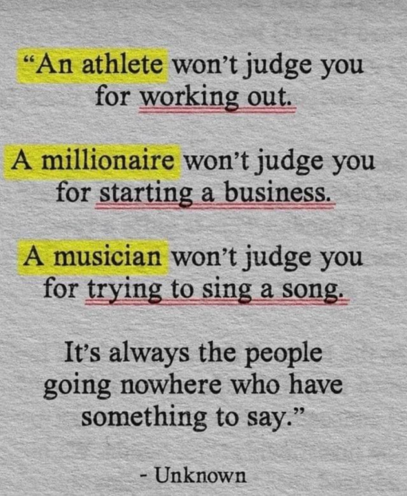 Don’t worry about judgement 