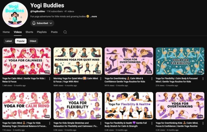 AI yoga channel going super viral in just a few months