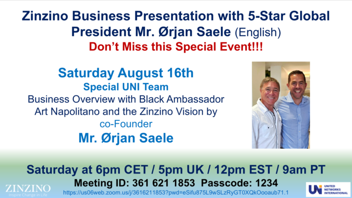 Ørjan Saele Special Saturday Event for New Guests and Partners - AUG 16th