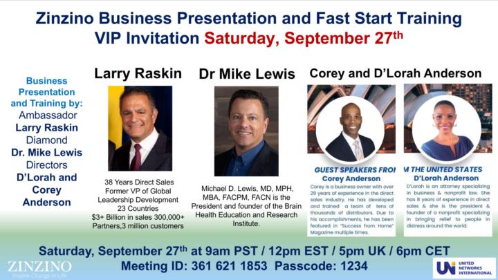 Super Saturday Sept 27th - Larry Raskin/Dr Mike Lewis/Corey and D'lorah Anderson 