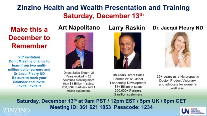 Super Sat Dec 13th - President Art Napolitano, Ambassador Larry Raskin and Dr. Jaqui Fleury