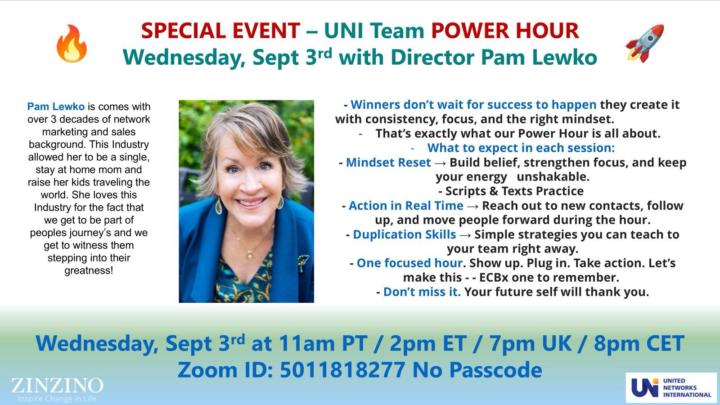 IMPORTANT 1X EVENT WED Sept 3rd