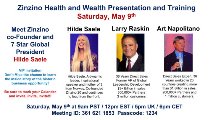 Hilde Saele - 7 Star Global President and Zinzino co-Founder Saturday May 9th