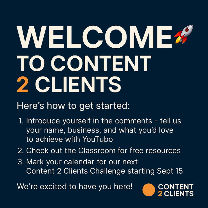 🎉 Welcome to the Content 2 Clients Community!